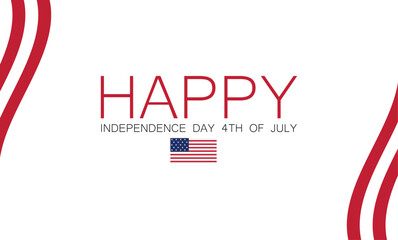 Wall Mural - Happy Independence Day 4th Of July Stunning Poster Design