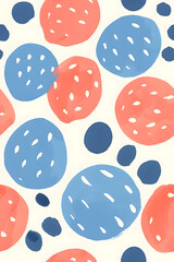 Canvas Print - Seamless pattern of watercolor dots isolated on white background