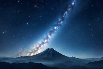 Wall Mural - an image of a mountain with a nebula