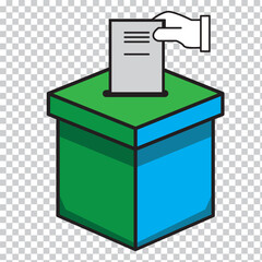 Wall Mural - Hand voting ballot box line icon, election and vote, vote box sign vector graphics, editable stroke linear icon, eps 10.