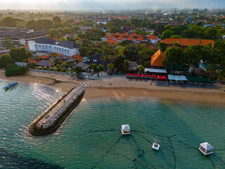 Sticker - View of Sanur Beach in Denpasar, Bali, Indonesia