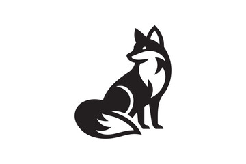 Poster - Fox logo icon Silhouette vector style