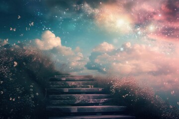 Wall Mural - Heavenly Sky sky staircase outdoors.