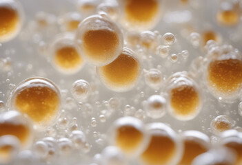 Wall Mural - Fresh beer froth with foam bubbles texture background