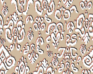 Wall Mural - Ikat ethnic design background. Seamless pattern in tribal, folk pattern.