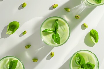 Background with green cocktail