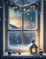 Poster - christmas tree in the window