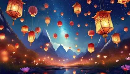 Poster - lantern in the night