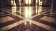 © volga - Elegant marble flooring in classic interior with warm lighting