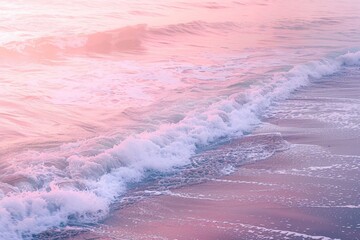 Wall Mural - Soft Pink Clouds at Dawn, Ocean View from Shore