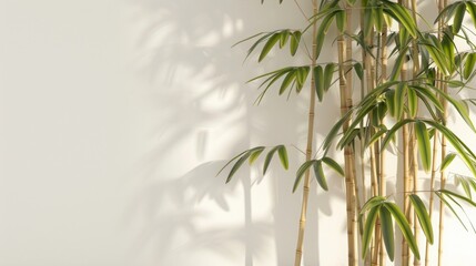 Wall Mural - bamboo, white backround, side view