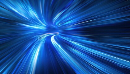 dynamic blue light streaks conveying speed and motion abstract digital illustration