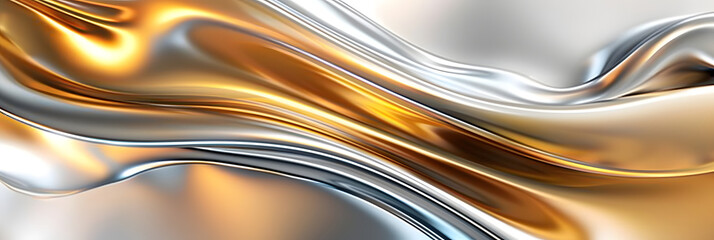 Wall Mural - Abstract background material with silver and gold hues providing ample copy space for images