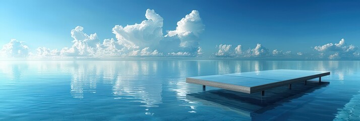 Wall Mural - Tranquil Ocean View with a Platform