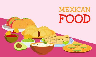 Mexican Food Signature Dishes Illustration