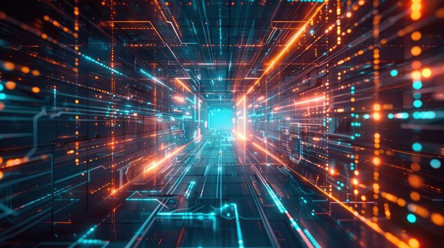 Neon blockchain pathways in cyberspace