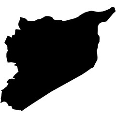 Wall Mural - syria map silhouette with transparent background