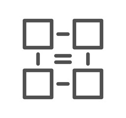 Equality related icon outline and linear vector.