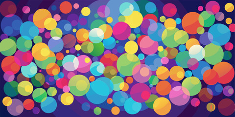 Wall Mural - colorful bokeh circles without background, can be used for frames, borders, textures, background elements, clip art