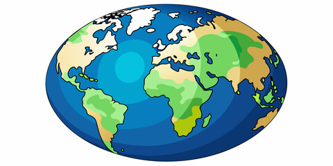 earth globe on white 