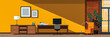 © JuanM - Modern office illustration in bold colors.