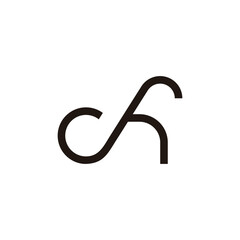 Sticker - letter ch thin line simple geometric logo vector