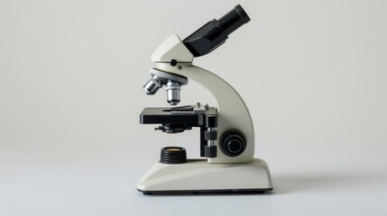 Wall Mural - laboratory microscope on white background. a close-up image of a laboratory microscope, set against 