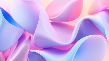 Wall Mural - 3D rendering. Soft pastel colors. Futuristic. Abstract. Gradient. Fluid. Shapes.
