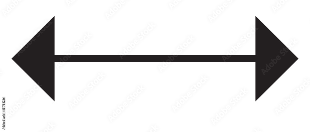 Double hade arrow icon, Black horizontal long double arrow. long arrows ...
