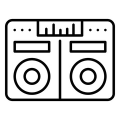 Poster - DJ Mixer icon. outline icon