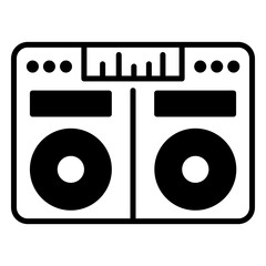 Poster - DJ Mixer icon. black fill icon