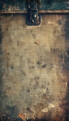 Canvas Print - Old worn box with distressed texture and metal latch.