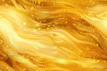 Wall Mural - A gold and yellow background with a lot of sparkles. The background is a gold color and the sparkles are in different sizes and are scattered all over the background