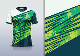 Sport jersey design template mockup stripe line grunge racing for football soccer, running, esports, green yellow color		