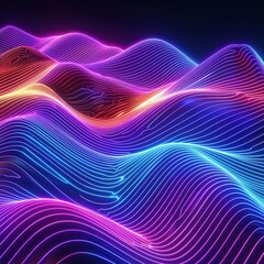 Wall Mural - Big neon wave background