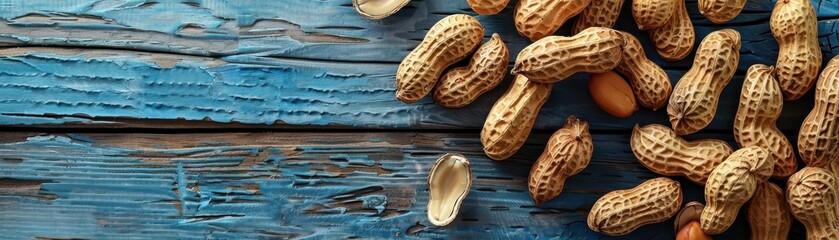 Wall Mural - dried peanuts Peanuts in shells arranged