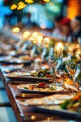 Dining table, a stem gala event being held for fund raising