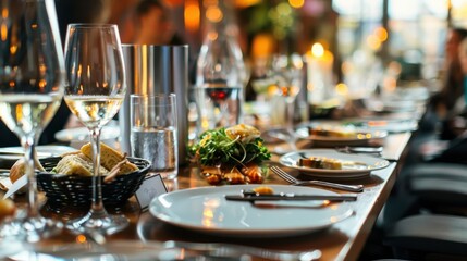 Dining table, a stem gala event being held for fund raising