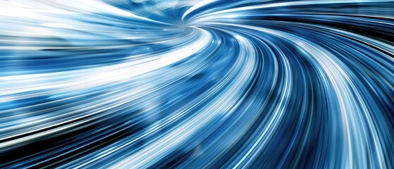 Wall Mural - abstract motion blur effect in blue and white. dynamic, swirling lines create a sense of speed and m