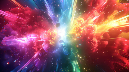 Wall Mural - A colorful explosion of light and color in the sky