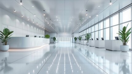 Aufkleber - Check-in counter on white background. Generative AI.