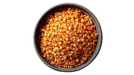 Wall Mural - Fresh tasty dried corn seeds in a bowl on a transparent background