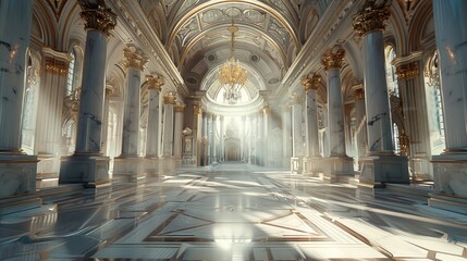 Fantasy story background, alchemy room, single building design, magnificent building, majestic front, huge building, front. Generative AI.