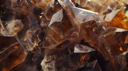 Close-up view of smoky quartz with texture