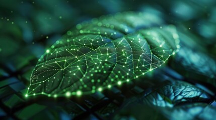 leaf nature green technology futuristic concept, Ai Generate Image