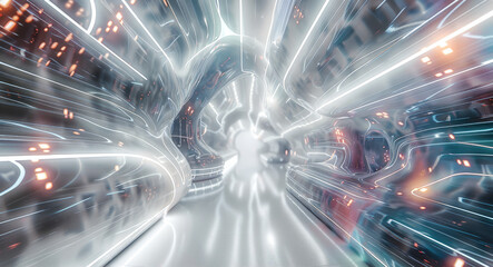 Leinwandbilder - Futuristic virtual tech background. Generative AI.