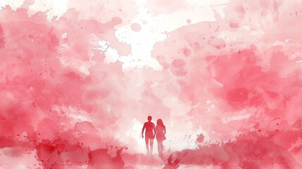 Pink flat design top view romantic theme watercolor Analogous Color Scheme