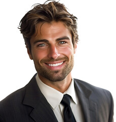 Wall Mural - shot of a smiling businessman on isolated transparent background