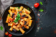 © -=RRZMRR=- - traditional Italian dish pasta alla norma with eggplant, top view