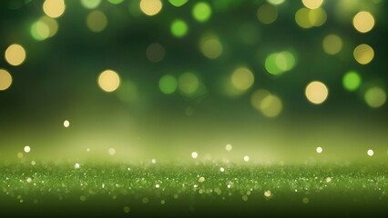 Wall Mural - Green bokeh background